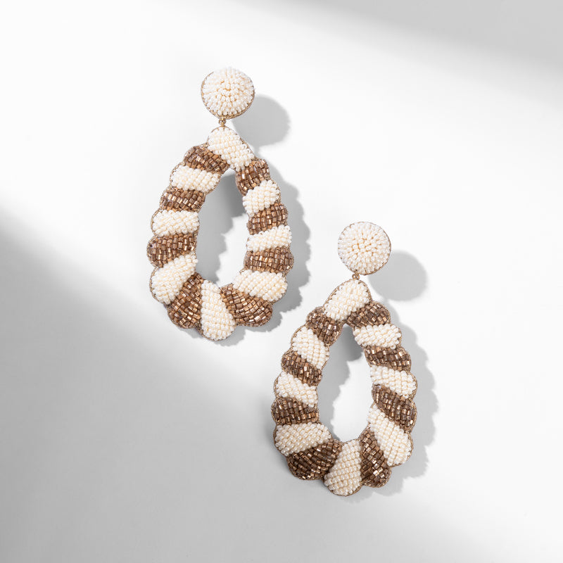 Deepa by Deepa Gurnani Handmade Elenor Earrings In Baby Ivory Color