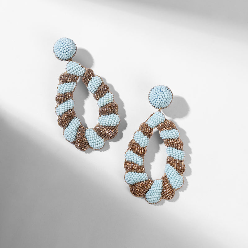 Deepa by Deepa Gurnani Handmade Elenor Earrings In Baby Blue Color