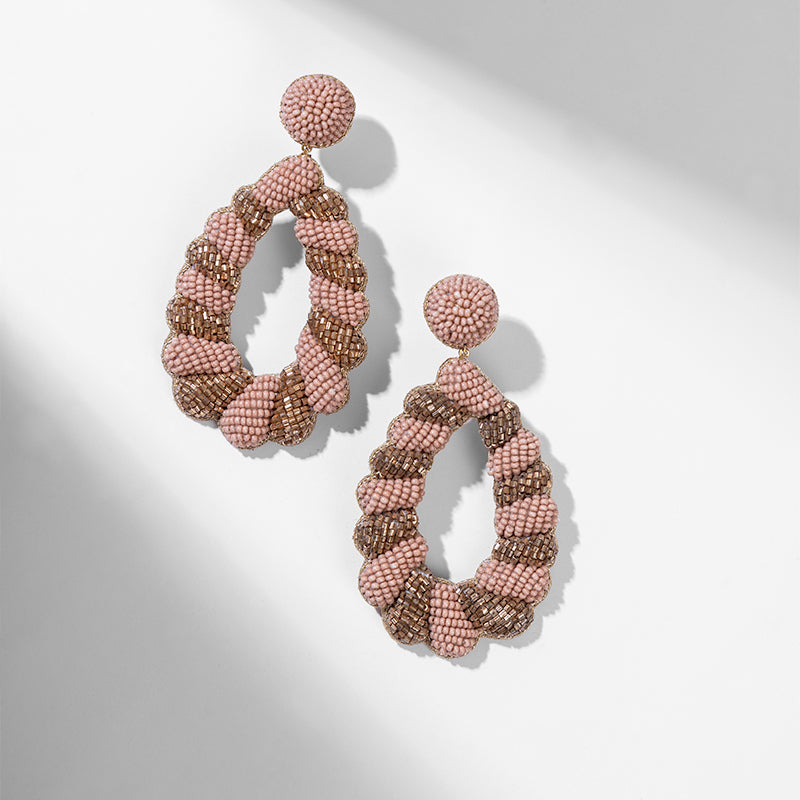 Deepa by Deepa Gurnani Handmade Elenor Earrings In Dusty Pink Color