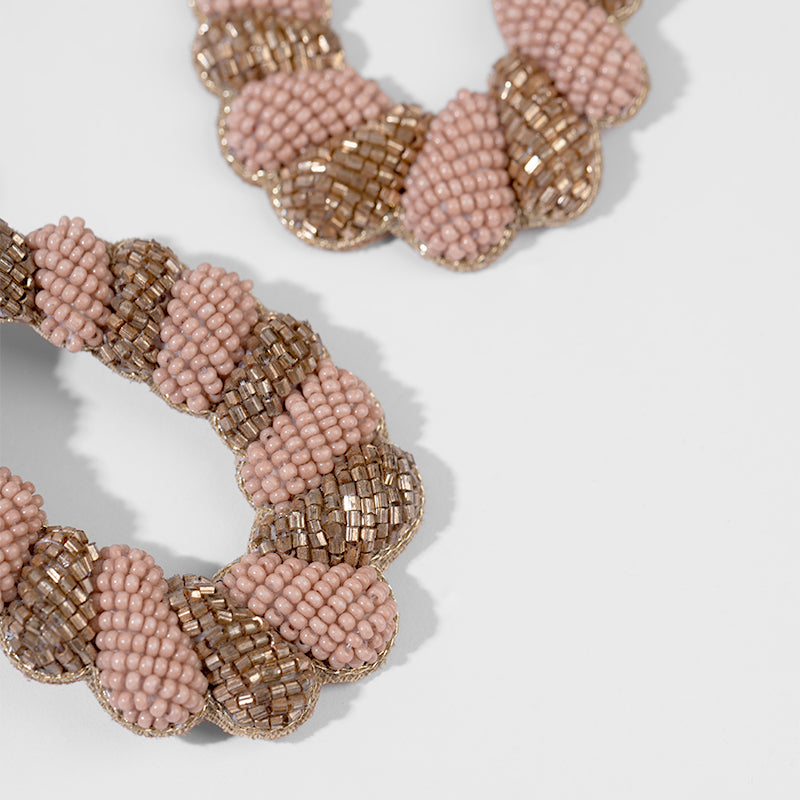 Detail Of Deepa by Deepa Gurnani Handmade Elenor Earrings In Dusty Pink Color