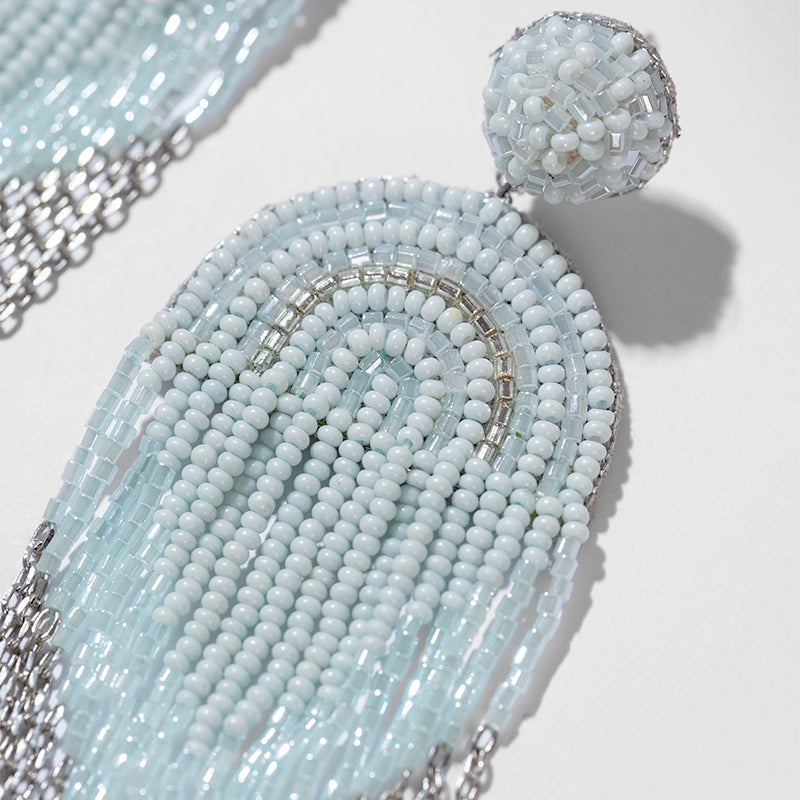 Detail Of Deepa by Deepa Gurnani Handmade Killian Earrings In Baby Blue Color