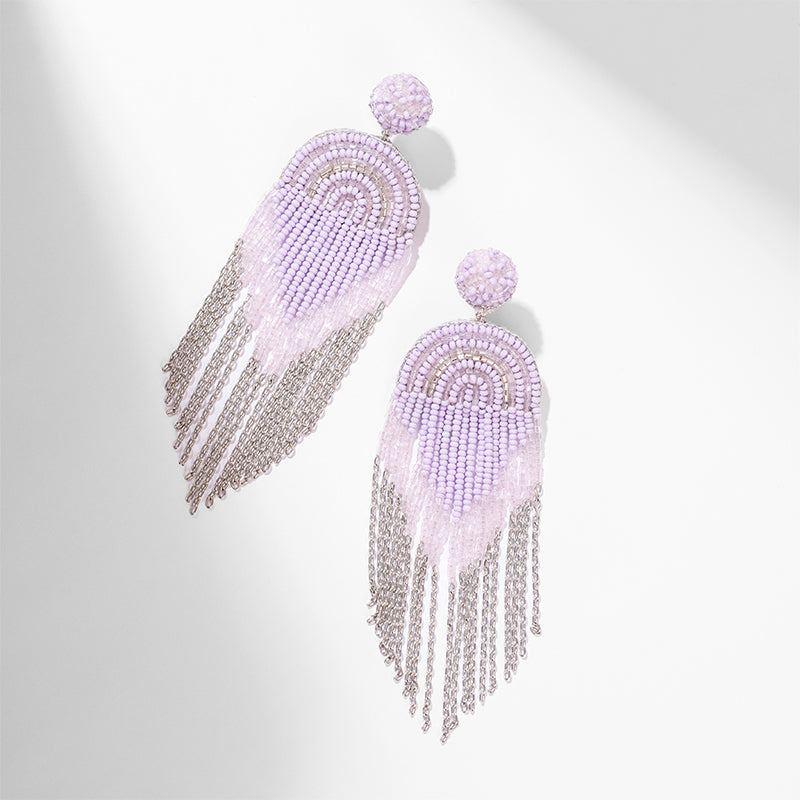 Deepa by Deepa Gurnani Handmade Killian Earrings In Baby Lavender Color