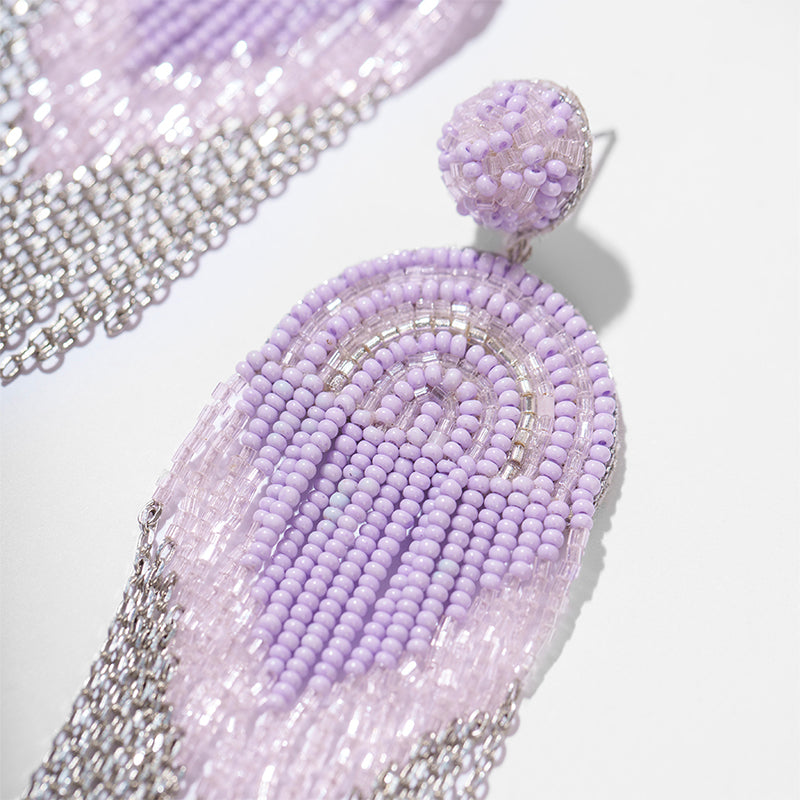 Detail Of Deepa by Deepa Gurnani Handmade Killian Earrings In Baby Lavender Color