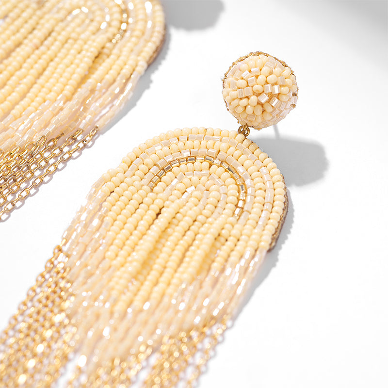 Detail Of Deepa by Deepa Gurnani Handmade Killian Earrings In Baby Yellow Color