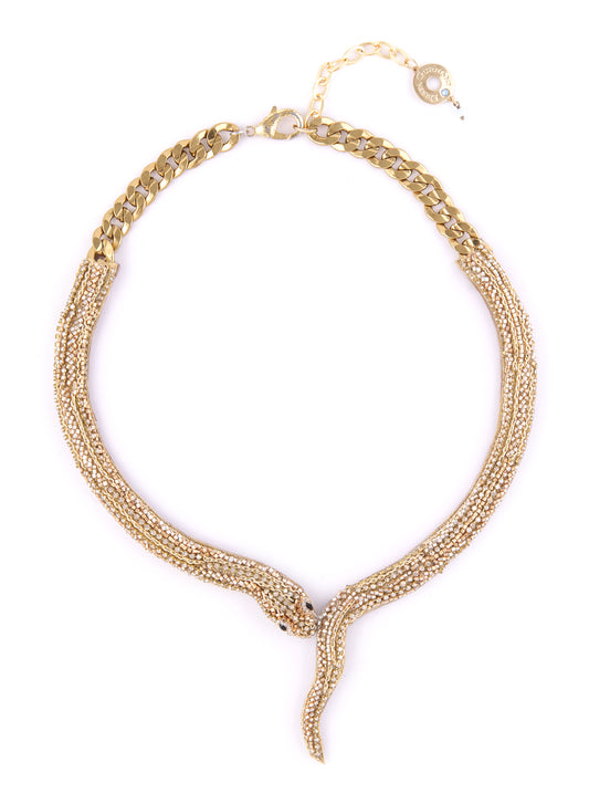 Deepa Gurnani Handmade Manasa Necklace in Gold Colour