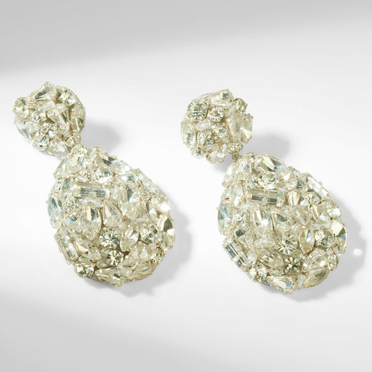 Deepa Gurnani Kim Earrings in Silver color