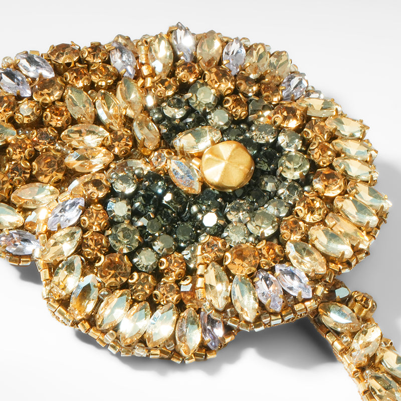 Close up of Deepa Gurnani Pansy Brooch 