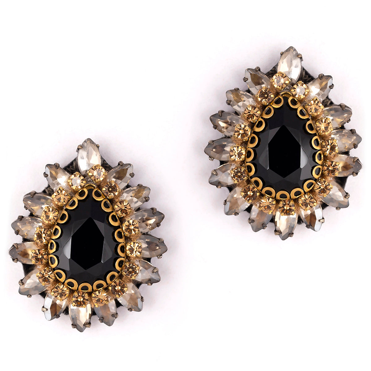 Handmade Deepa Gurnani Black Color Leesha Earrings 