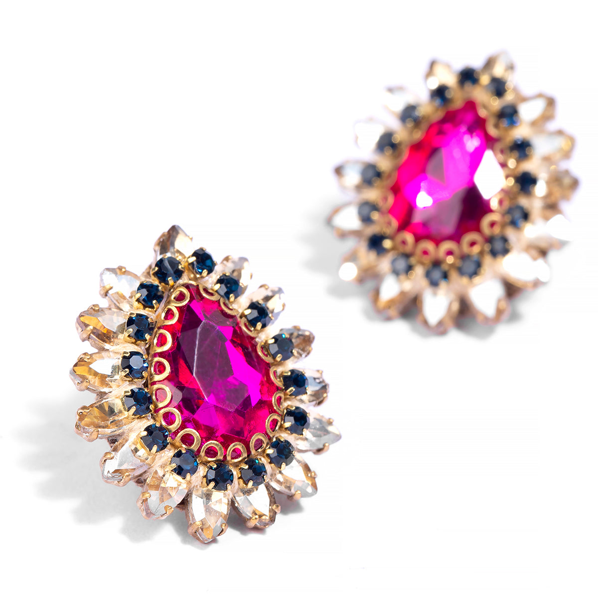 Detail of Deepa by Deepa Gurnani Fuchsia Color Leesha Earrings