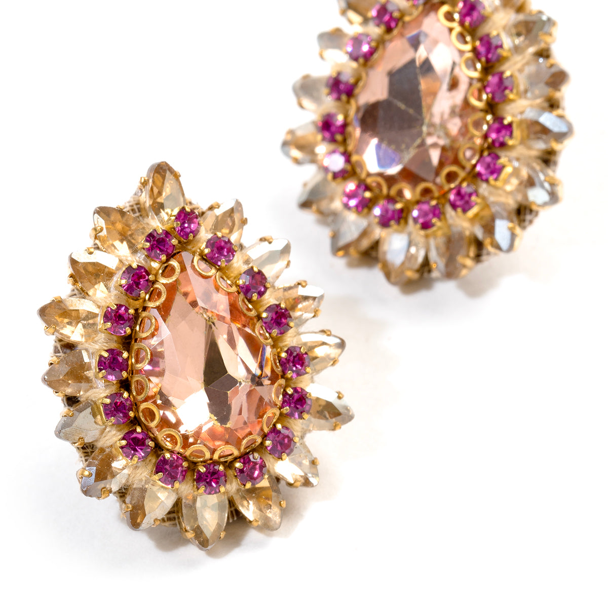 Detail of Deepa by Deepa Gurnani Peach Color Leesha Earrings