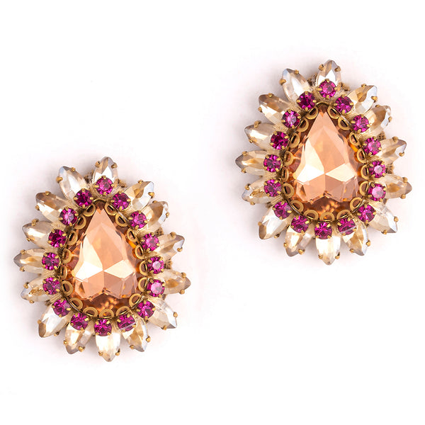 Deepa by Deepa Gurnani Peach Color  Leesha Earrings