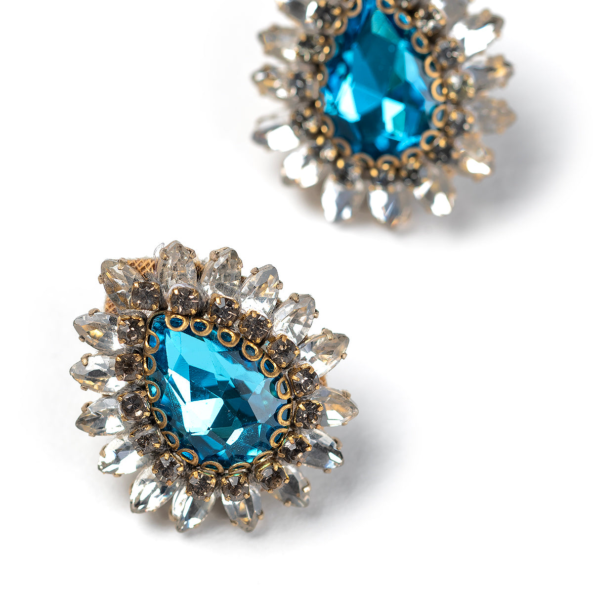 Detail of Deepa by Deepa Gurnani Turquoise Color Leesha Earrings