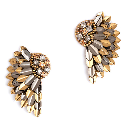 Deepa By Deepa Gurnani Perry Earrings GunmetalGold Color