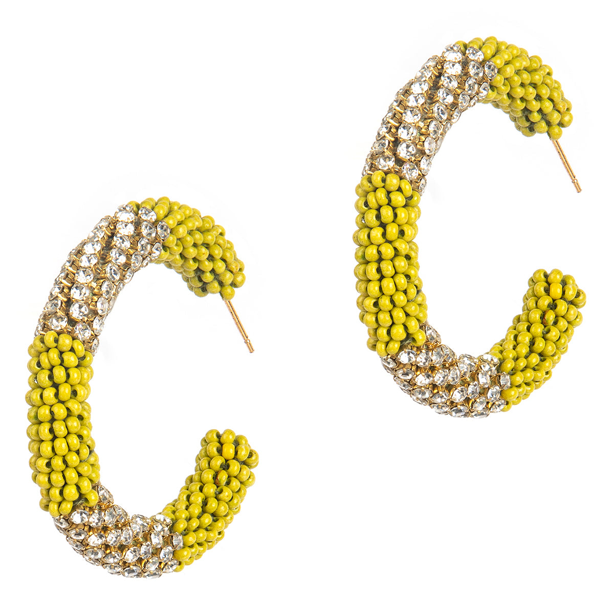 Deepa By Deepa Gurnani handmade Lana Earrings in charteuse color