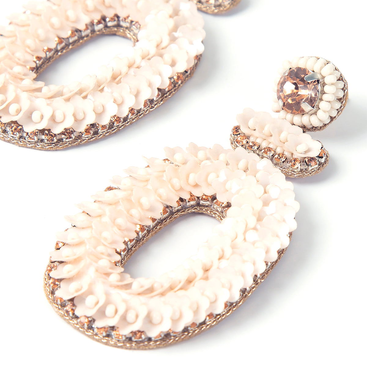 Deepa by Deepa Gurnani Handmade Britt Earrings in Champagne color