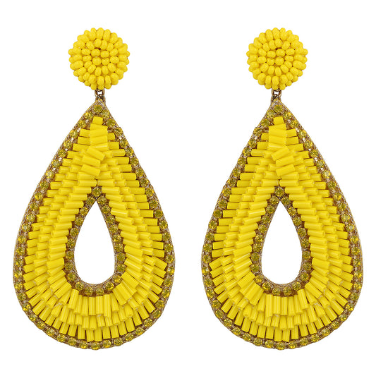 Handmade Abia Earrings in Yellow