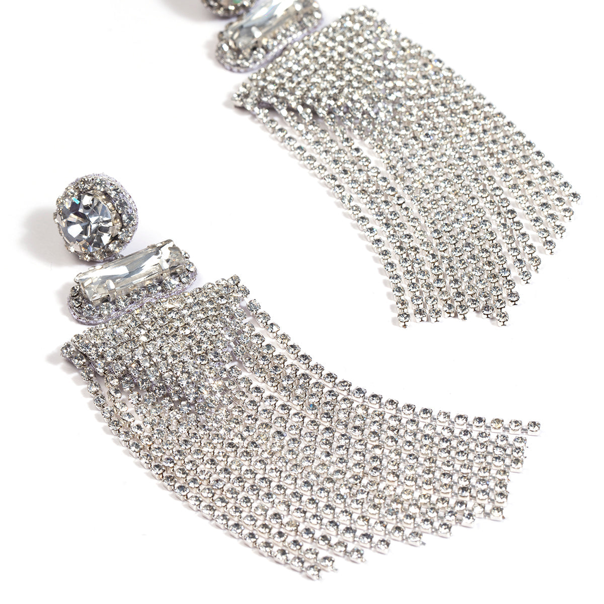 Deepa by Deepa Gurnani Handmade Silver Anvi Earrings close view