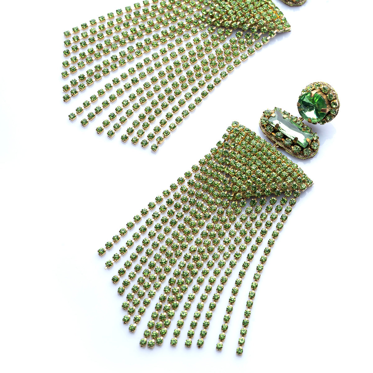 Deepa by Deepa Gurnani Handmade Lime Anvi Earrings close view