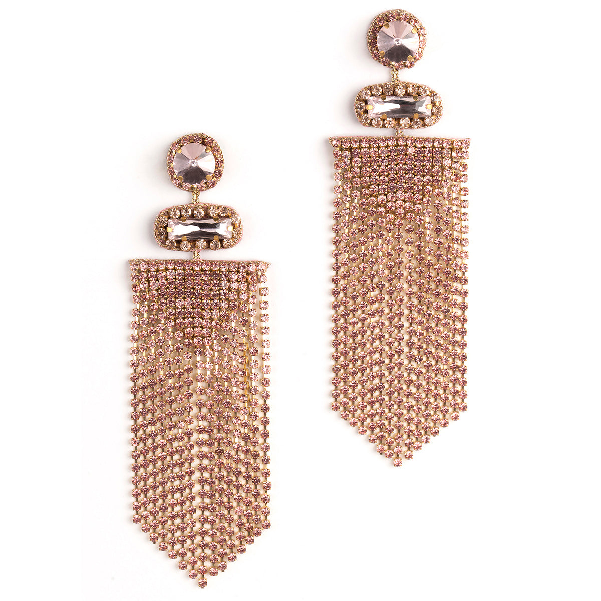 Deepa by Deepa Gurnani Handmade Peach Anvi Earrings close view