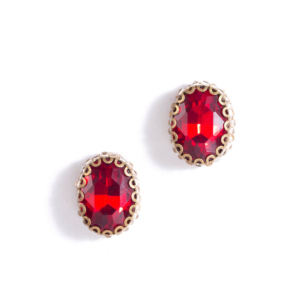 Aria ruby crystal stud earrings