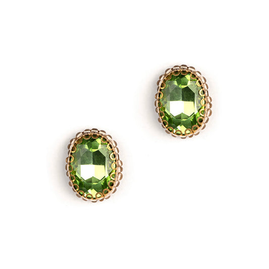 Aria Lime crystal stud earrings