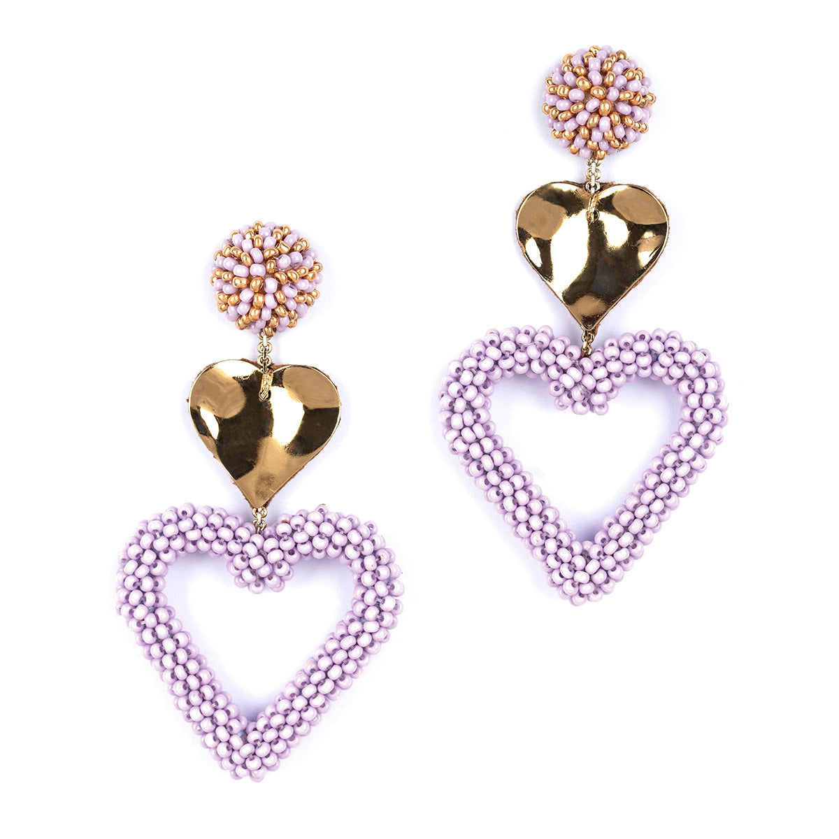 Deepa By Deepa Gurnani handmade Candi Earrings in lavender color