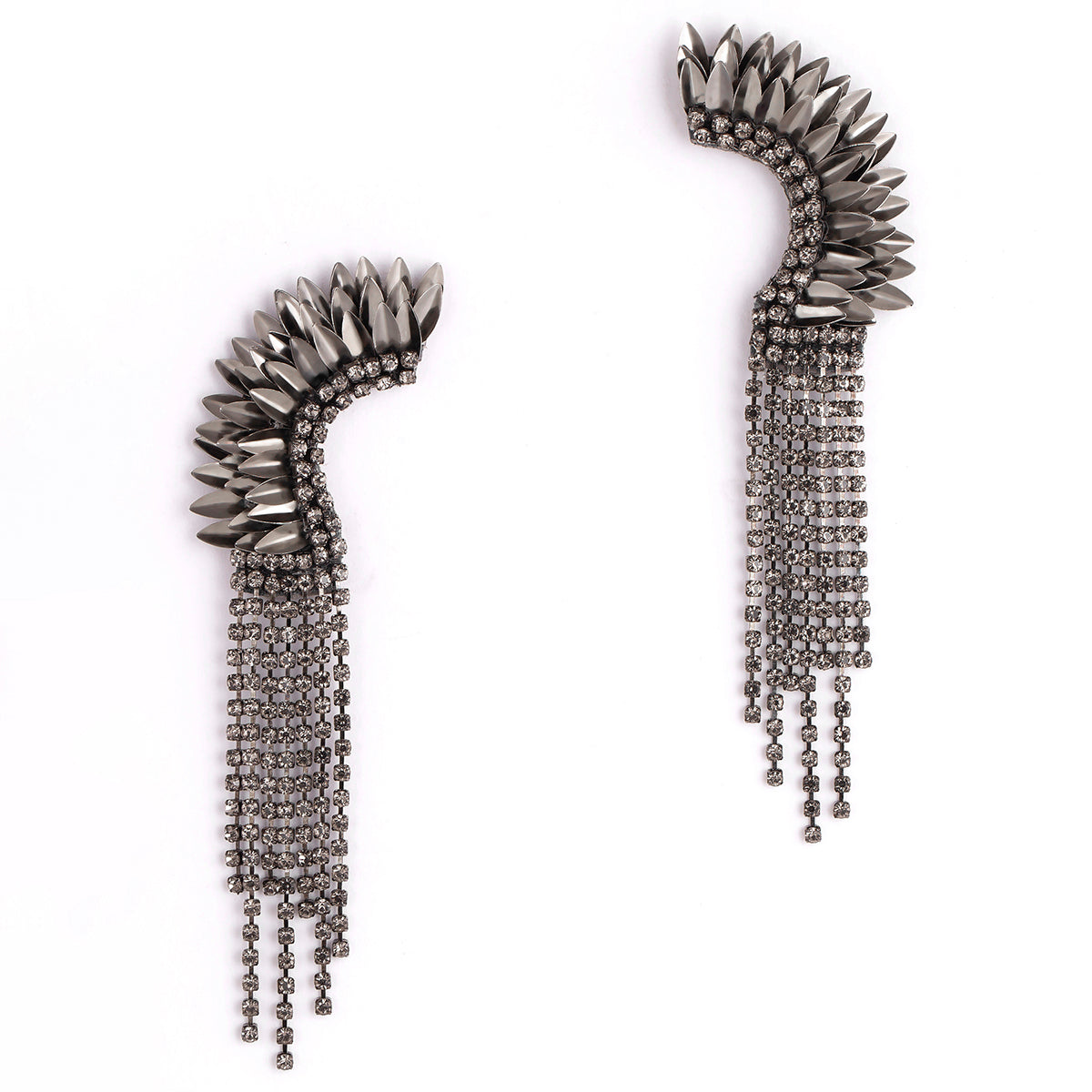 Deepa by Deepa Gurnani Gun Metal Color Estella Earrings