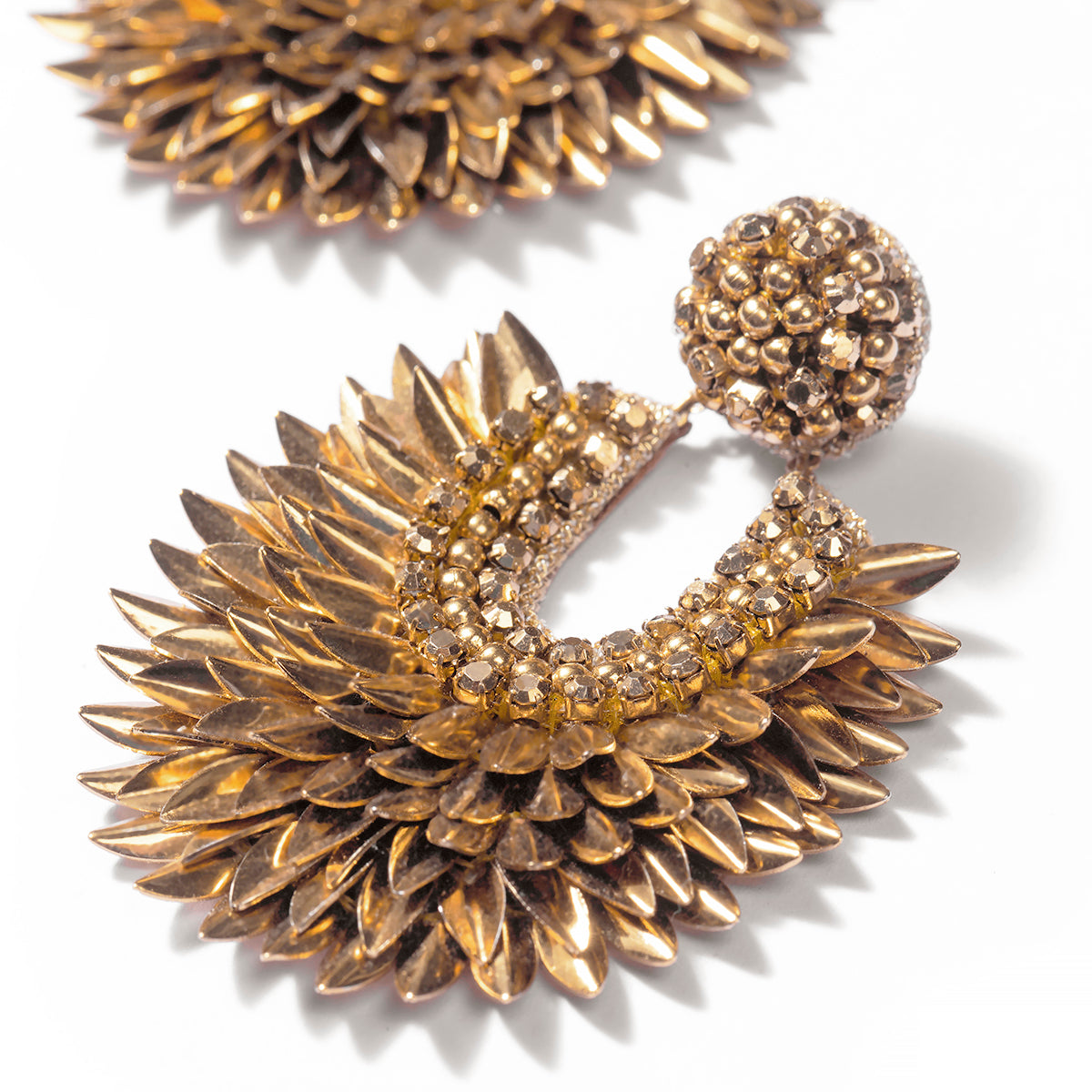 Detail of Handmade Deepa by Deepa Gurnani Gold color Posha Earrings