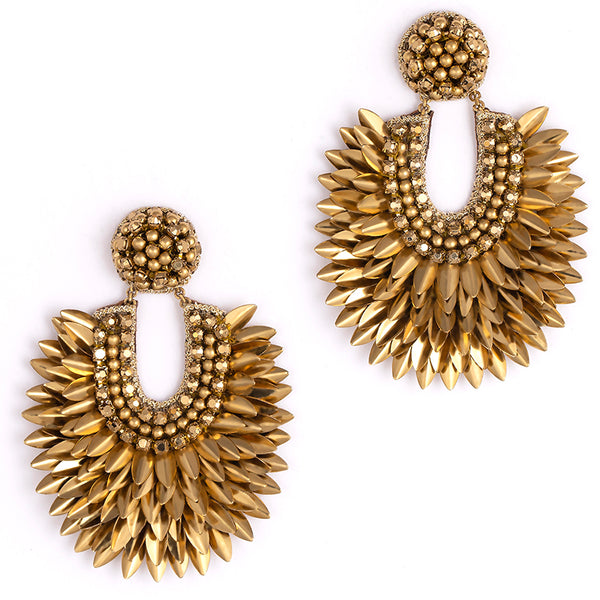 Handmade Deepa by Deepa Gurnani Gold color Posha Earrings