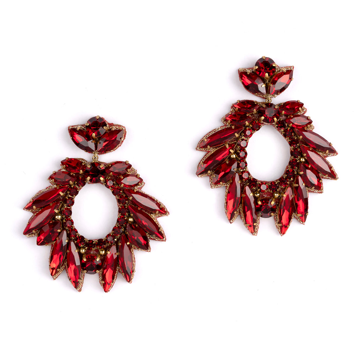 Deepa By Deepa Gurnani Zienna Earrings in Ruby color