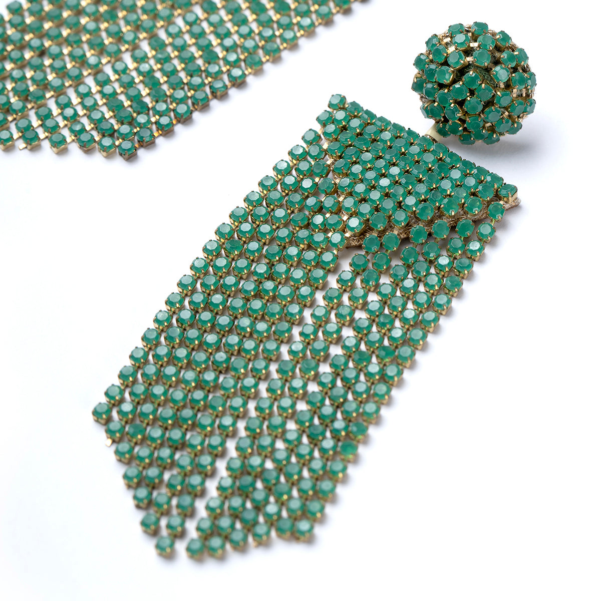 Deepa by Deepa Gurnani Handmade Green Fanning Earrings detail