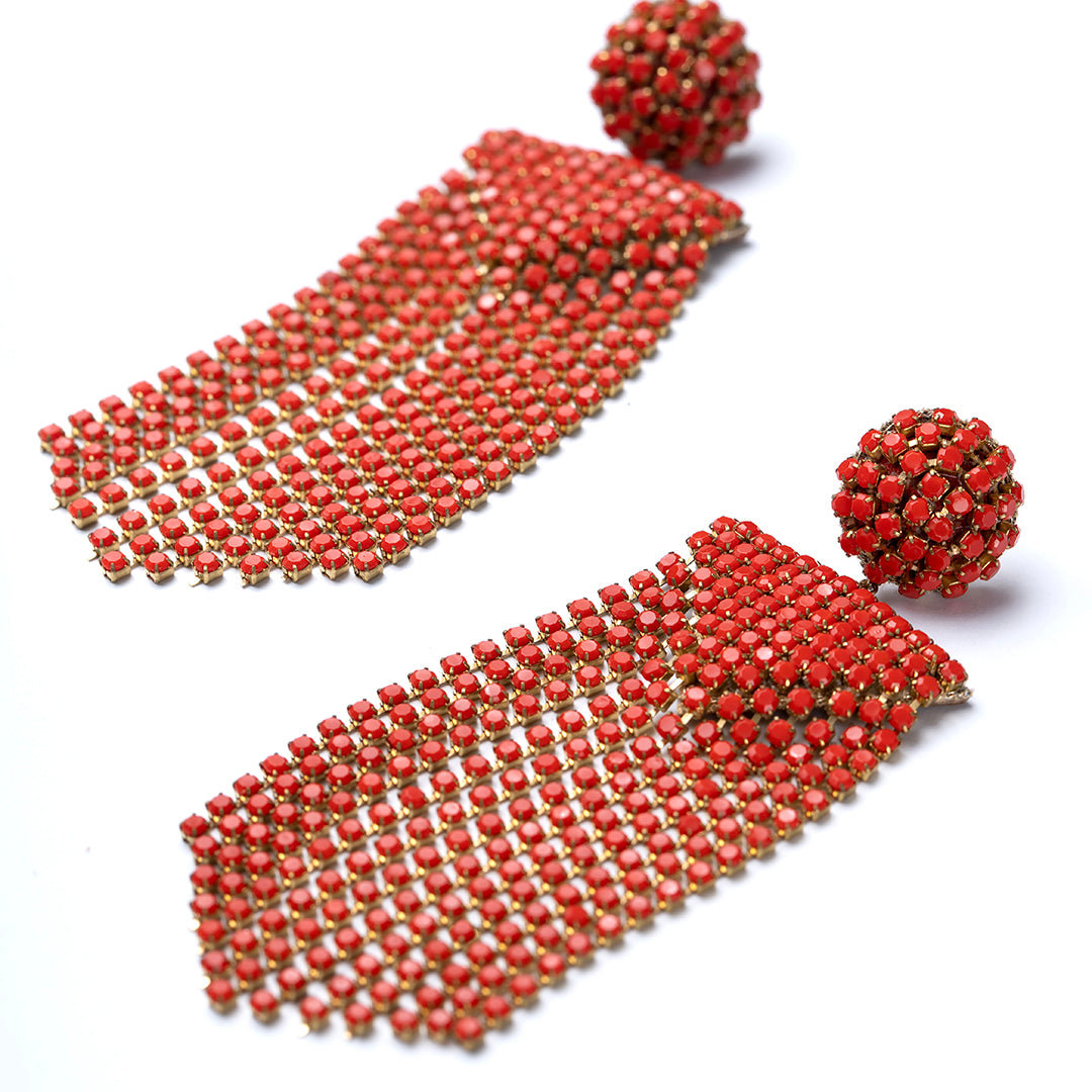 Deepa by Deepa Gurnani Handmade Coral Fanning Earrings