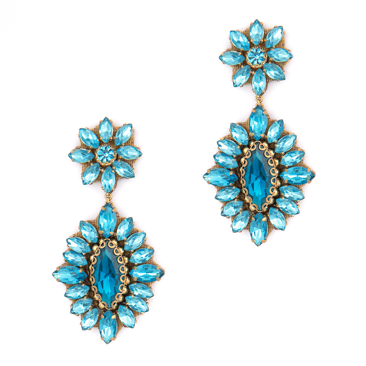 Deepa By Deepa Gurnani handmade Alianah Earrings in aqua color