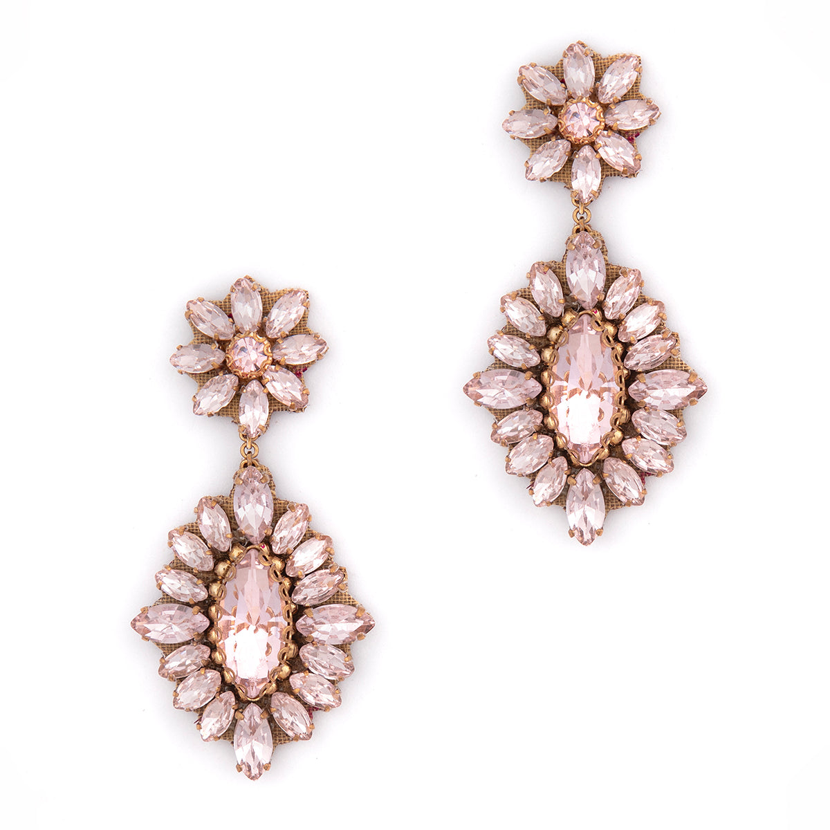 Deepa By Deepa Gurnani handmade Alianah Earrings in baby pink color