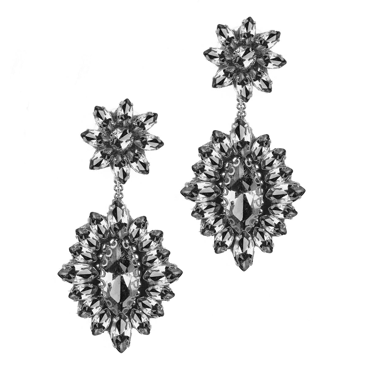 Deepa by Deepa Gurnani Handmade Alianah Earrings in Gunmetal color