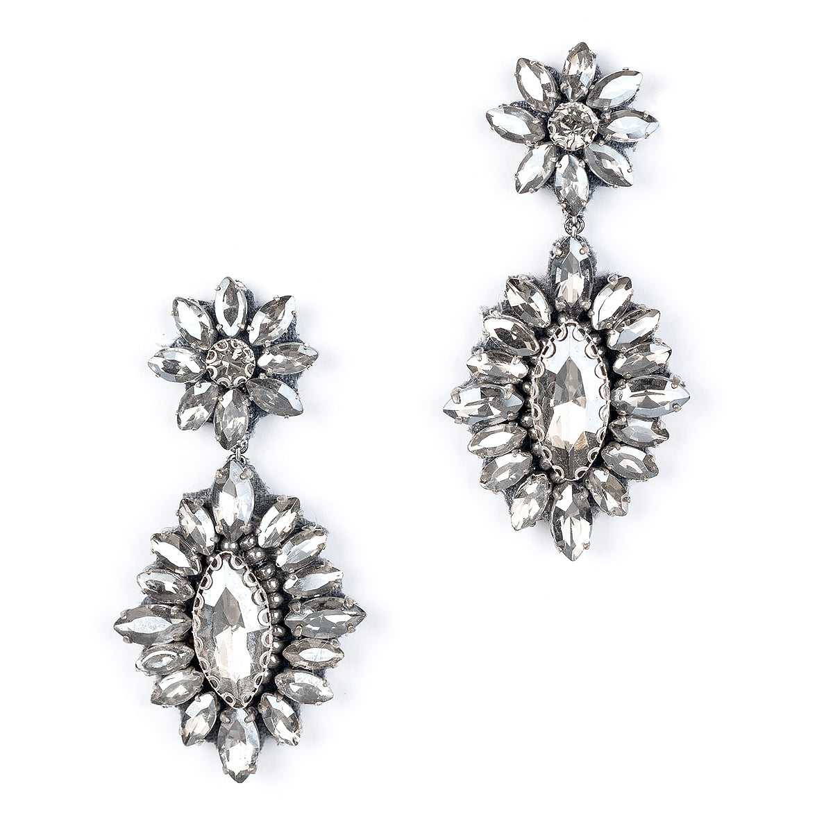 Deepa By Deepa Gurnani handmade Alianah Earrings in gunmetal color