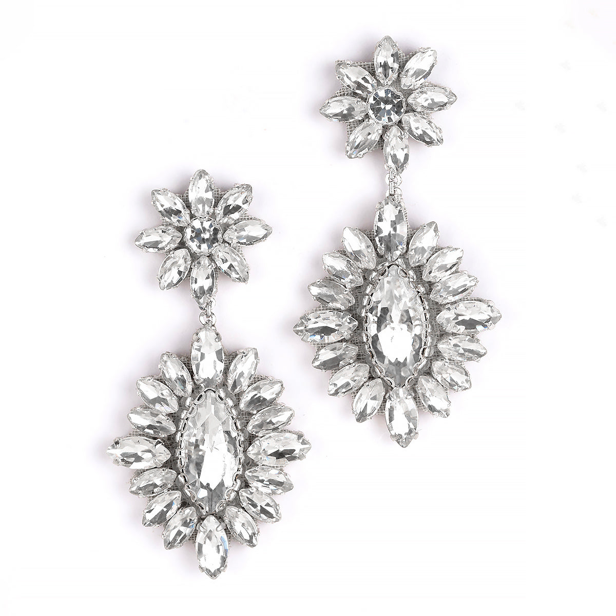 Deepa By Deepa Gurnani handmade Alianah Earrings in silver color