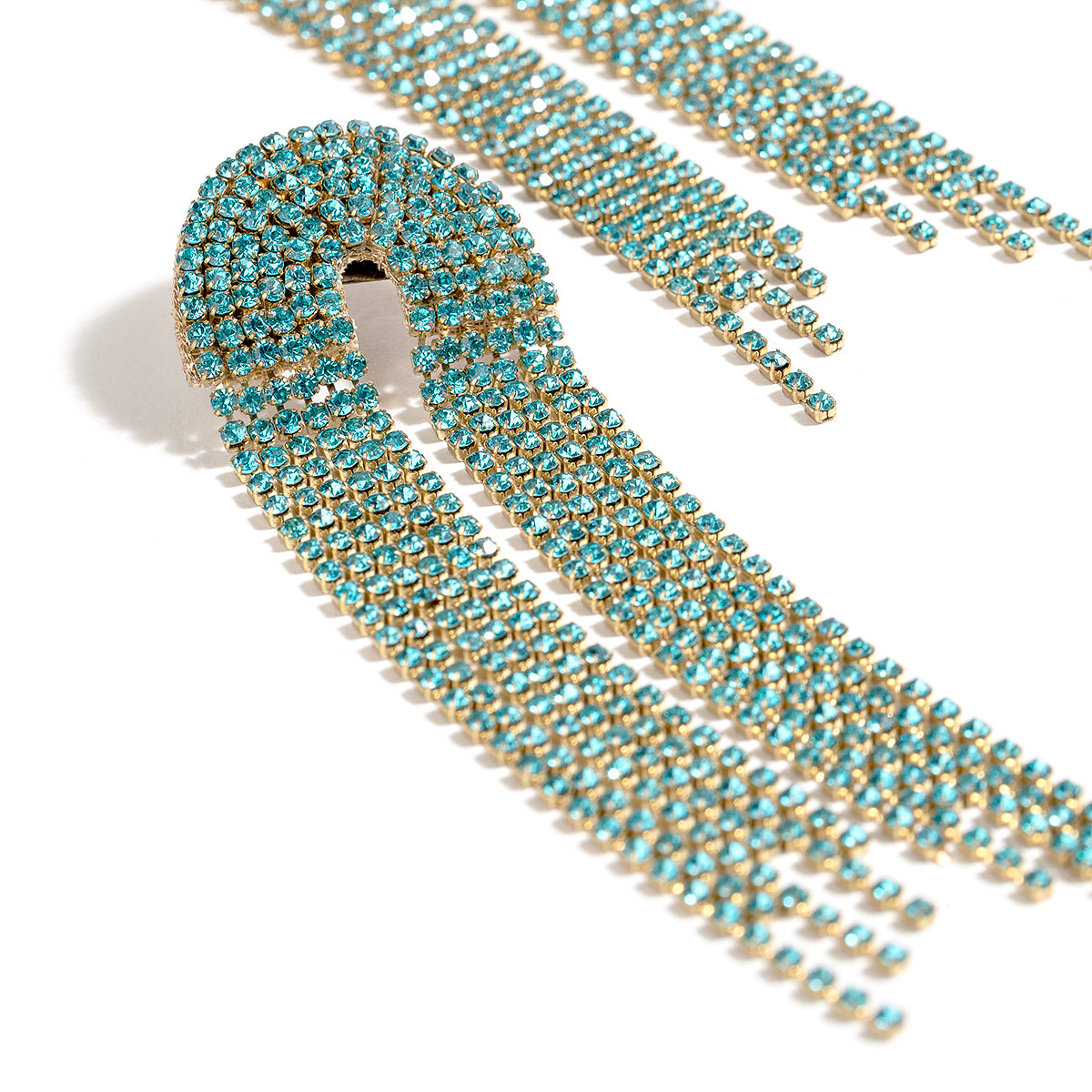 Detail of Deepa by Deepa Gurnani Handmade Warren Earrings in Turquoise  color