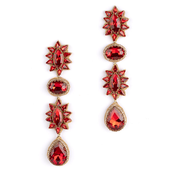 Deepa by Deepa Gurnani Handmade Ariella Earrings in Ruby color