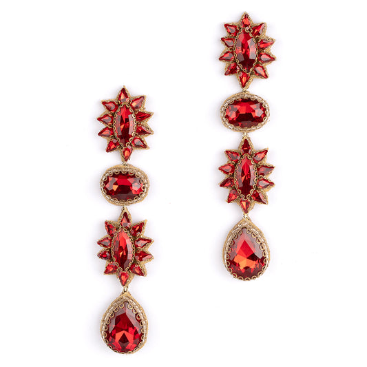 Deepa by Deepa Gurnani Handmade Ariella Earrings in Ruby color