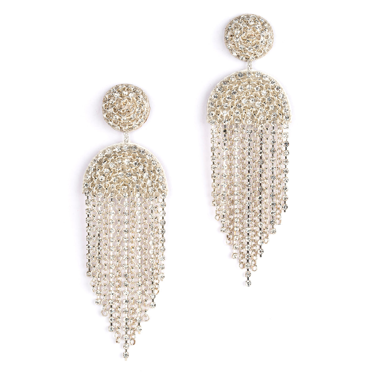 Deepa by Deepa Gurnani Handmade Lorelei Earrings in Silver color