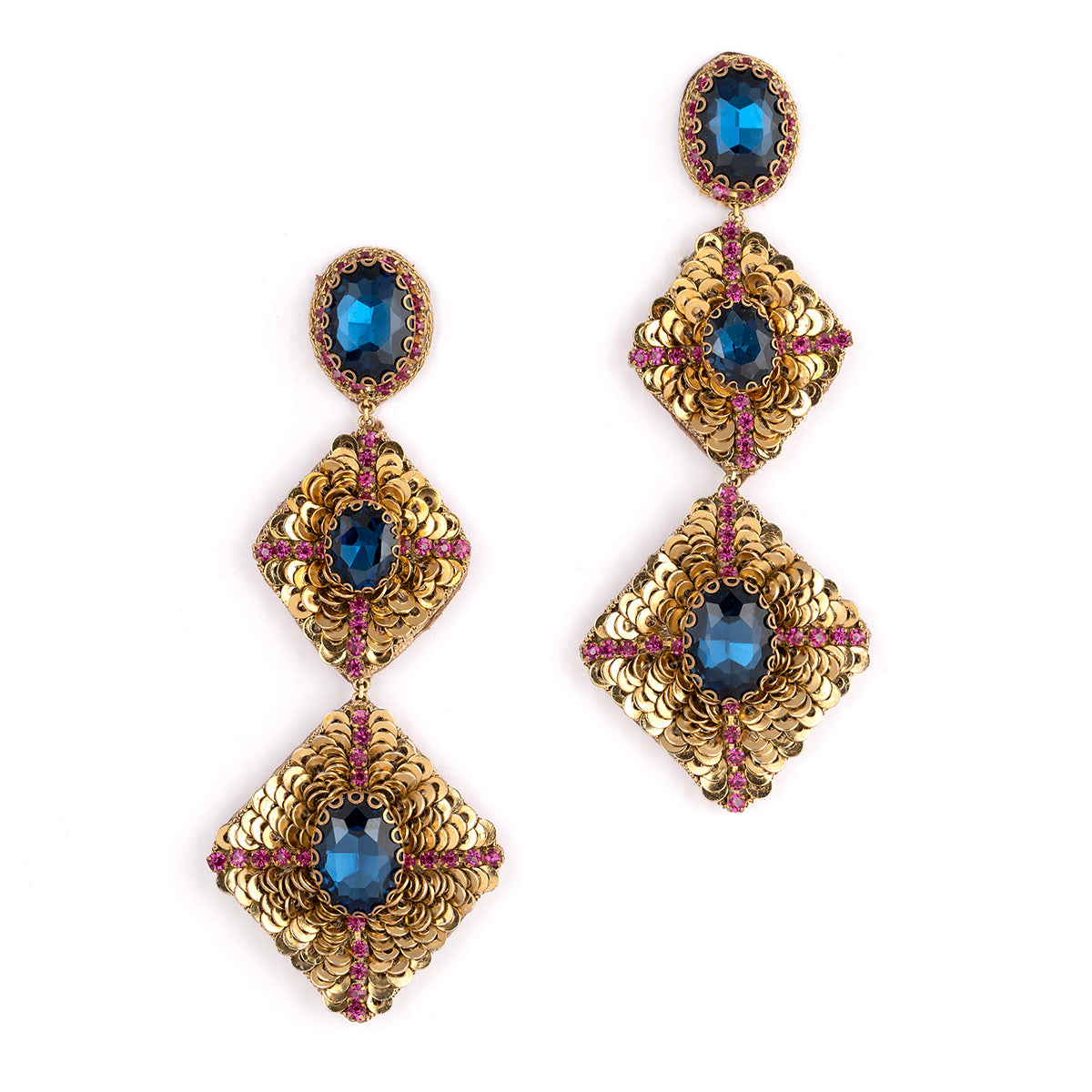 Deepa by Deepa Gurnani Handmade Julia Earrings in Sapphire color