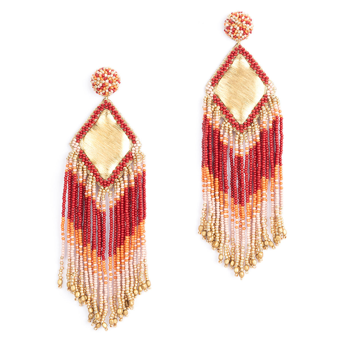 Deepa by Deepa Gurnani Handmade Nishi Earrings in Rust color