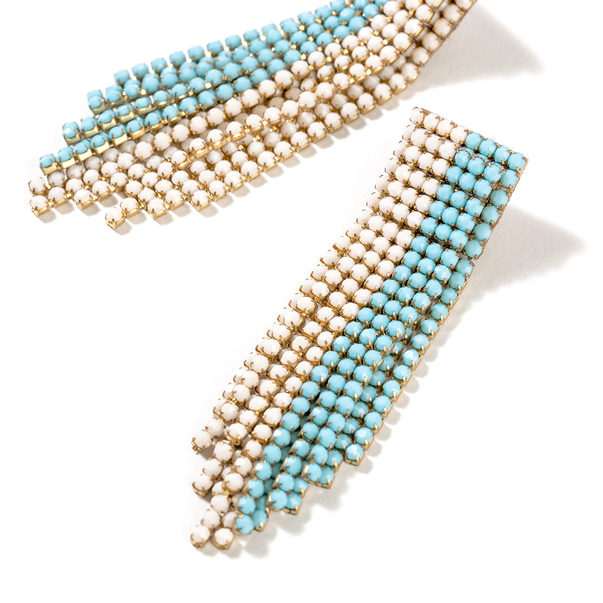 Detail of Deepa By Deepa Gurnani handmade Rayla Earrings in turquoise color