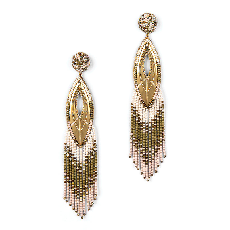 Handmade Deepa by Deepa Gurnani Merliah Earrings in Olive color