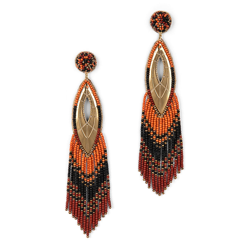 Handmade Deepa by Deepa Gurnani Merliah Earrings in Rust color