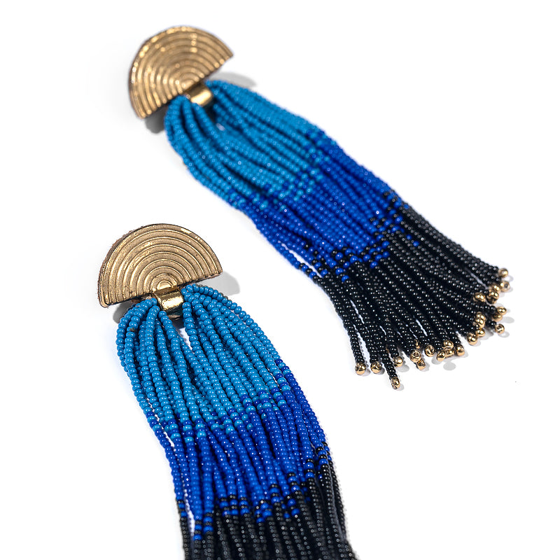 Detail of Handmade Deepa by Deepa Gurnani Lalika Earrings in Blue color