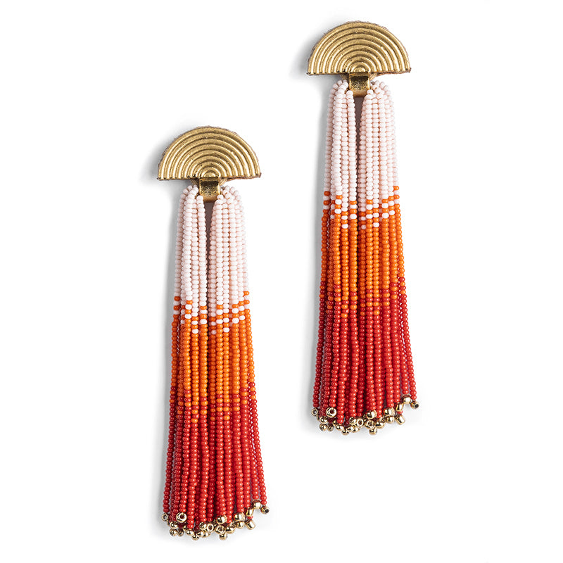 Handmade Deepa by Deepa Gurnani Lalika Earrings in Orange color