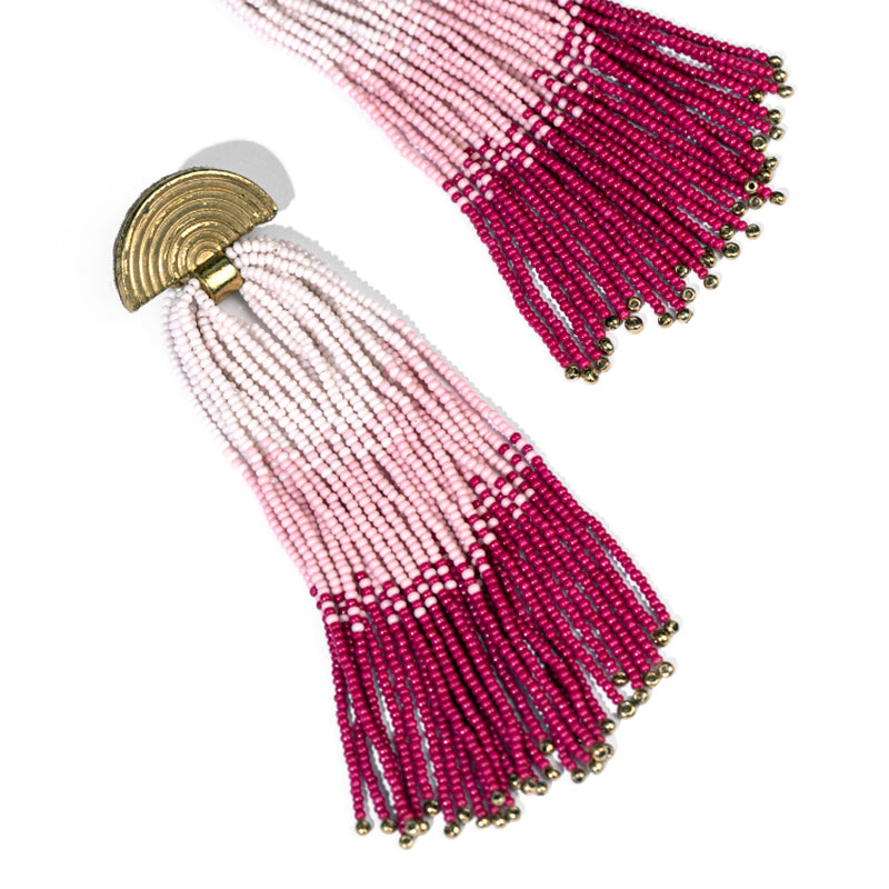 Detail of Handmade Deepa by Deepa Gurnani Lalika Earrings in Pink color