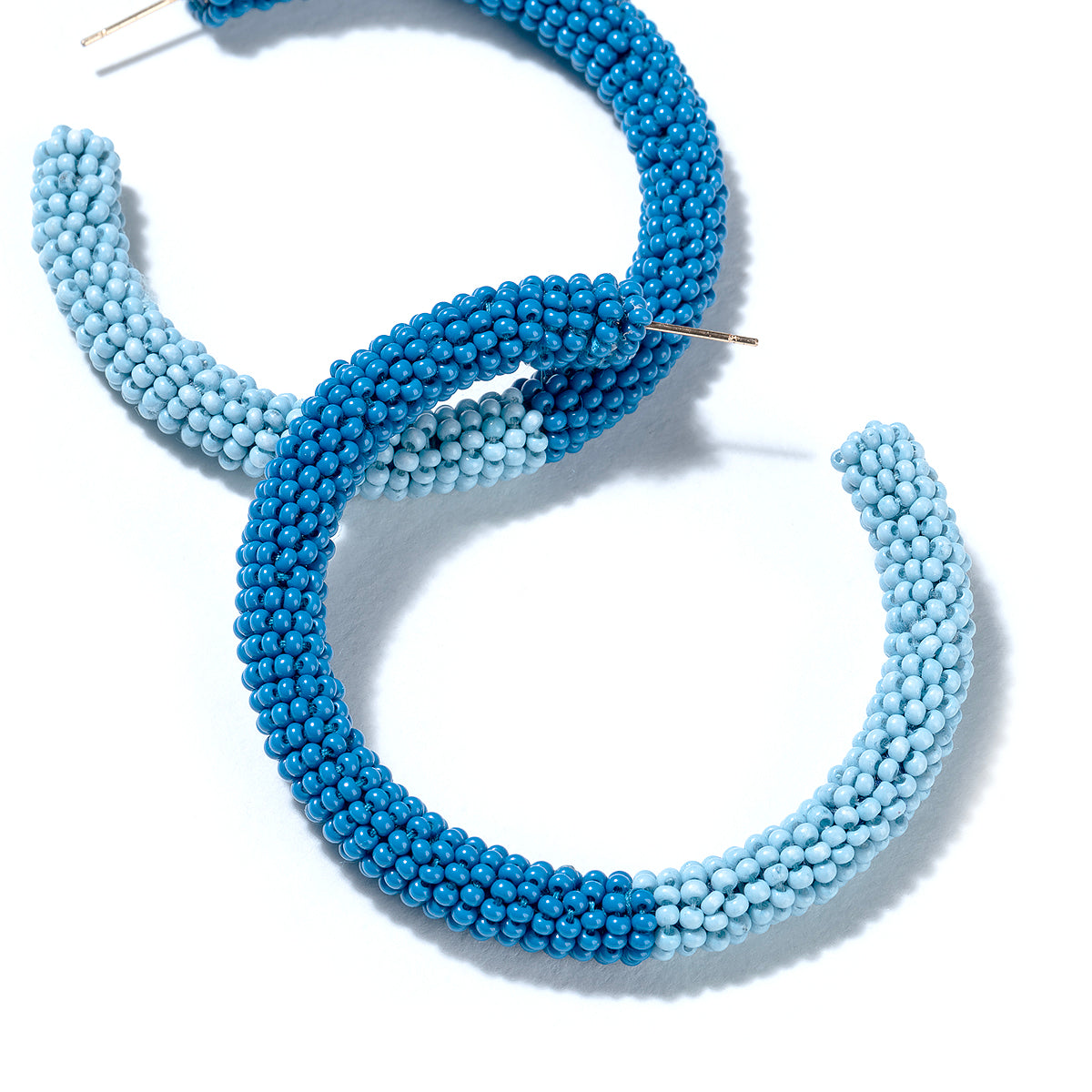 Detail of Deepa By Deepa Gurnani handmade Nixie Earrings in baby blue color